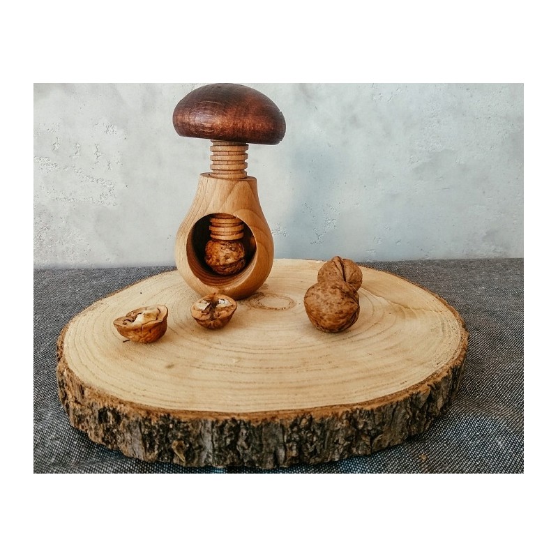 Beech wood nut cracker " Mushroom" shape