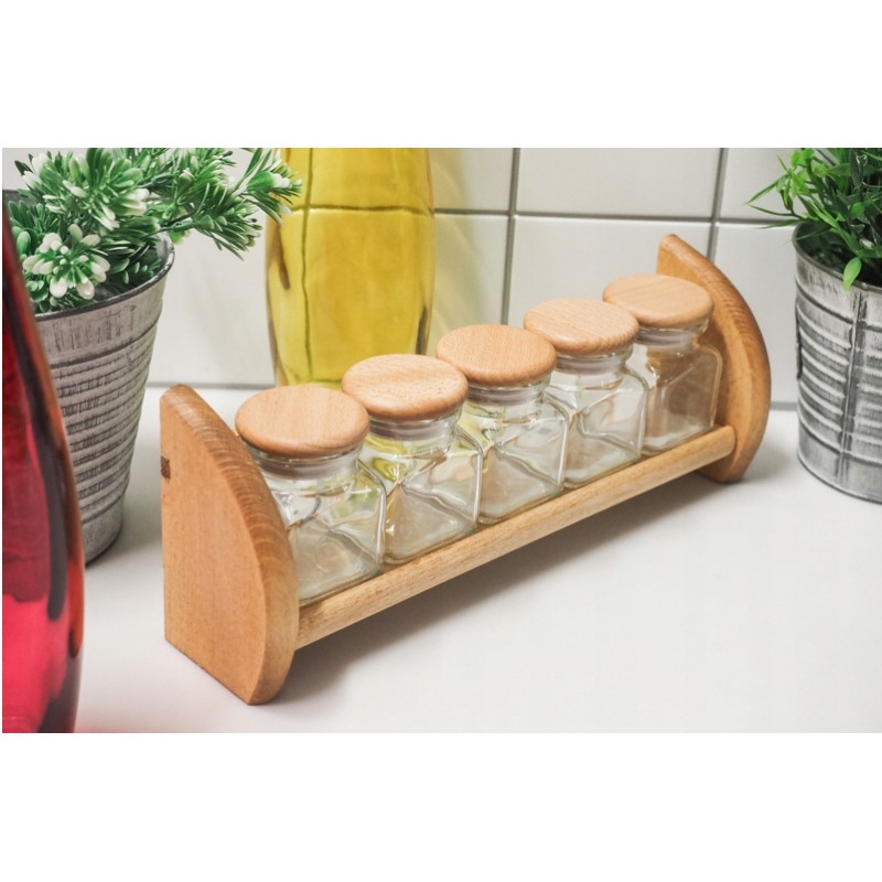 5 containers with rack
