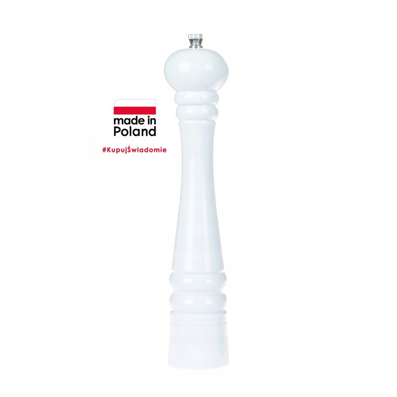 DREWNIANY MŁYNEK 32 CM BIAŁY