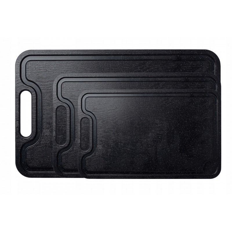 KOMPLET DESEK PROSTOKĄTNYCH S, M, L ZE STOJAKIEM CZARNY KOSMOS