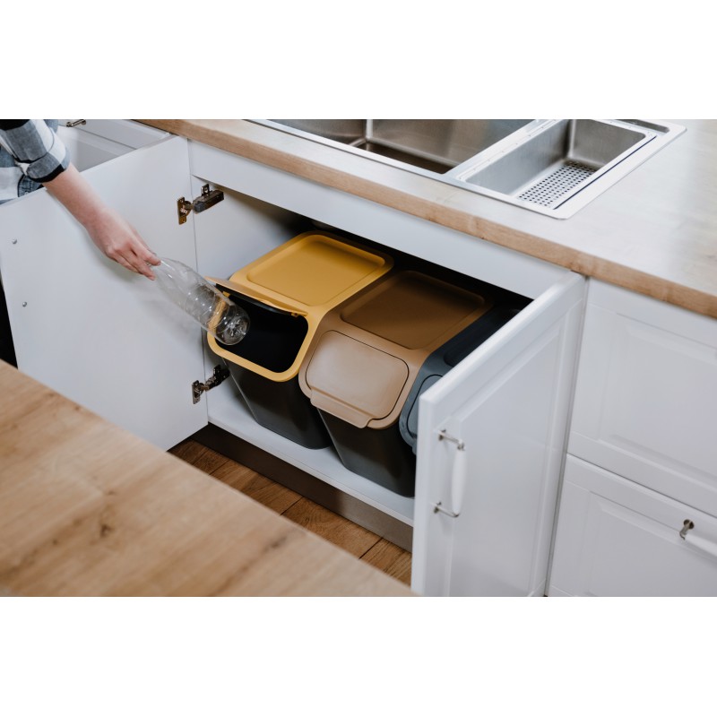 BINI POJEMNIK DO SEGREGACJI ODPADÓW CZARNY/BRĄZOWY