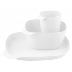 Set of 36 items  dish and cutlery color white