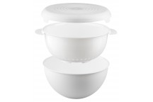 ZESTAW MISKA DURSZLAK PRZYKRYWKA 3L BIAŁY