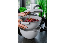 ZESTAW DURSZLAK MISKA POKRYWKA 3L BIAŁY