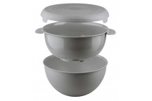 ZESTAW MISKA DURSZLAK PRZYKRYWKA 3L SZARY