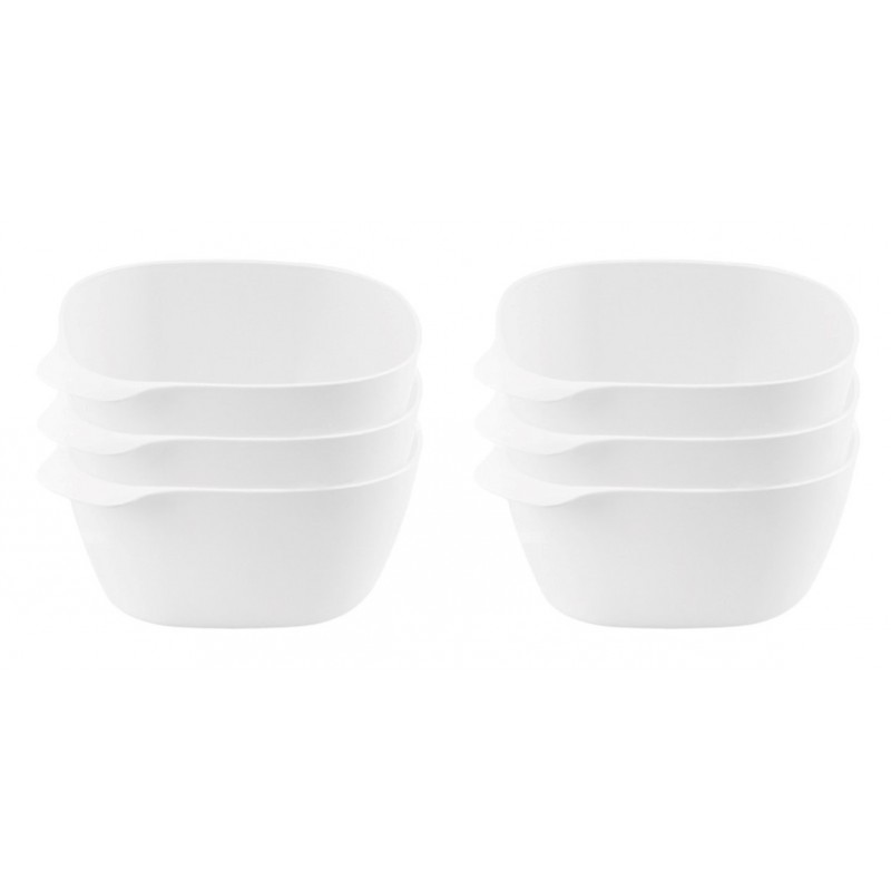 Set of 6 bowls color white