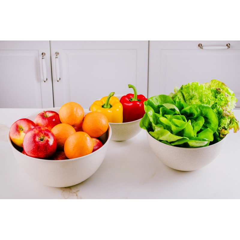 Komplet misek 1,5 3 6 L z przykrywkami szary kosmos czarny