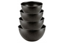ZESTAW 4 PLASTIKOWYCH MISEK BĄBLE KOSMOS CZARNY