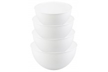 ZESTAW 4 PLASTIKOWYCH MISEK BIAŁE BĄBLE