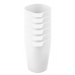 Set of 6 cups color white