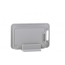 KOMPLET DESEK PROSTOKĄTNYCH S, M ZE STOJAKIEM SZARY