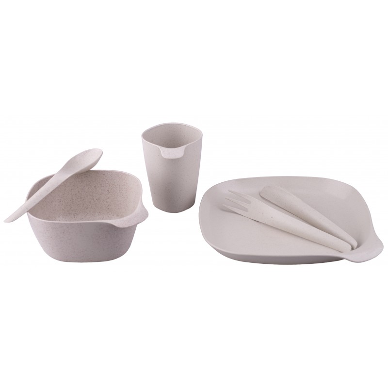SET BEIGE DISHES AND CUTLERY COLOR BEIGE
