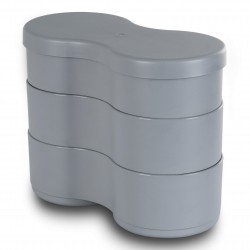 PLASTIC SNACK BOWL WITH LID GRAY