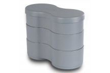 PLASTIC SNACK BOWL WITH LID GRAY