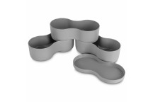 PLASTIC SNACK BOWL WITH LID GRAY