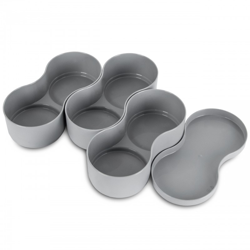 PLASTIC SNACK BOWL WITH LID GRAY