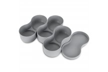 PLASTIC SNACK BOWL WITH LID GRAY