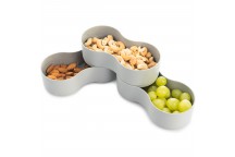 PLASTIC SNACK BOWL WITH LID GRAY