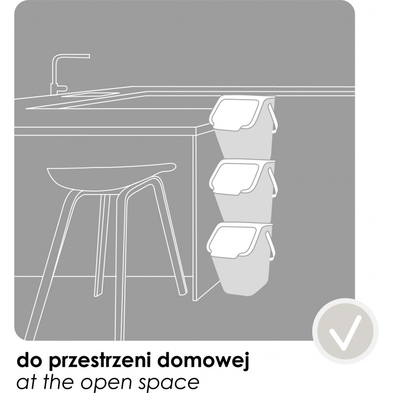 Pojemnik kosz do segregacji odpadów BINI 35l Zielony + FILTRY