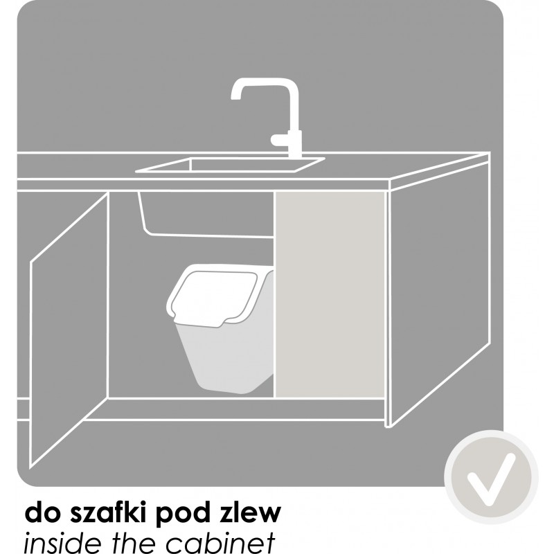 Pojemnik kosz do segregacji odpadów BINI 35l Zielony + FILTRY