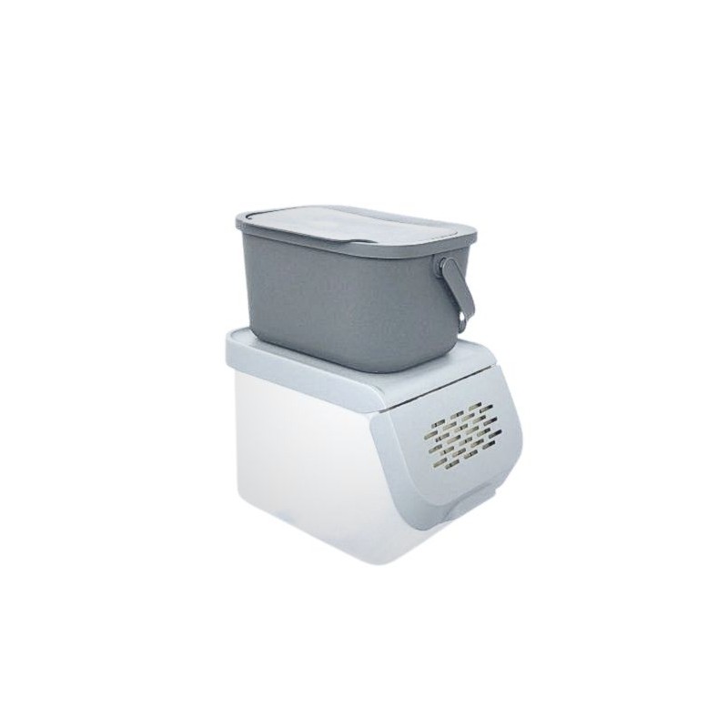 EKO-LIFE ZESTAW ORGANIZACYJNY: Pojemnik na Warzywa i Owoce (10L) + Pojemnik na Bio Odpady (4,5L)