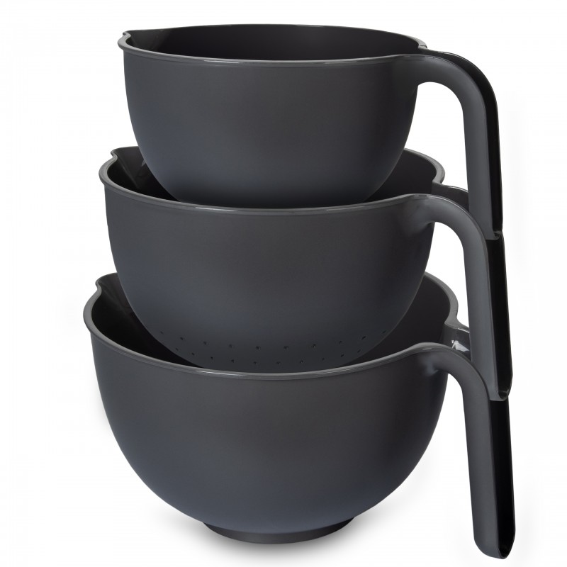 Miska miseczka z rączką 1,5L kuchenna okrągła na przekąski ciemny grafit