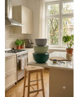 PRACTIC Luna 3-Piece Kitchen Mixing Bowl Set with Lids (1.2L + 2L + 3.2L)