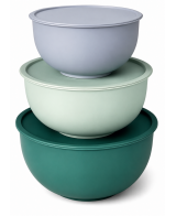 PRACTIC Luna 3-Piece Kitchen Mixing Bowl Set with Lids (1.2L + 2L + 3.2L)
